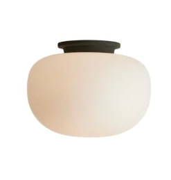 Frandsen Supernate ceiling lamp, 38 cm, white opal - black