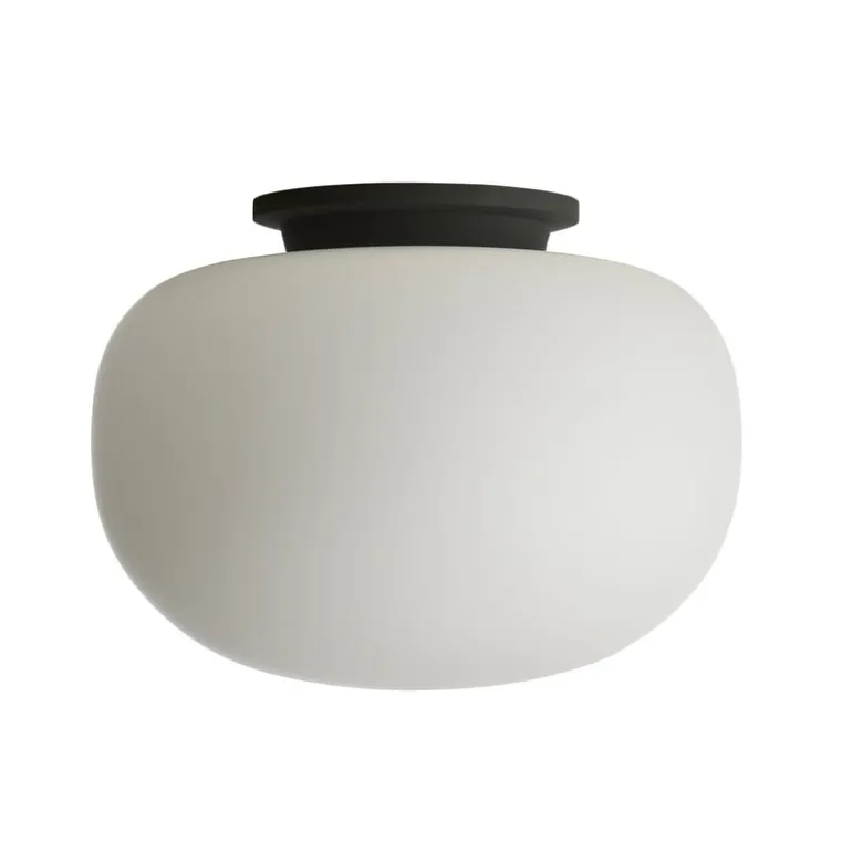 Frandsen Supernate ceiling lamp, 28 cm, white opal - black