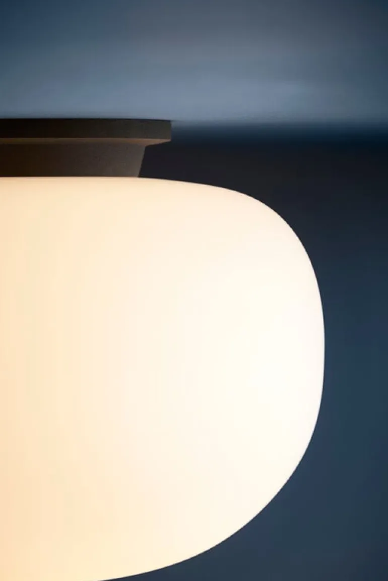 Frandsen Supernate ceiling lamp, 28 cm, white opal - black