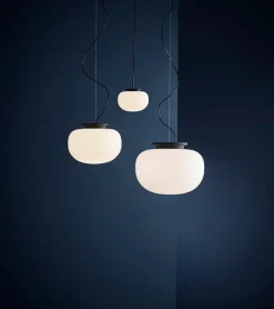 Frandsen Supernate pendant, 38 cm, white opal - black