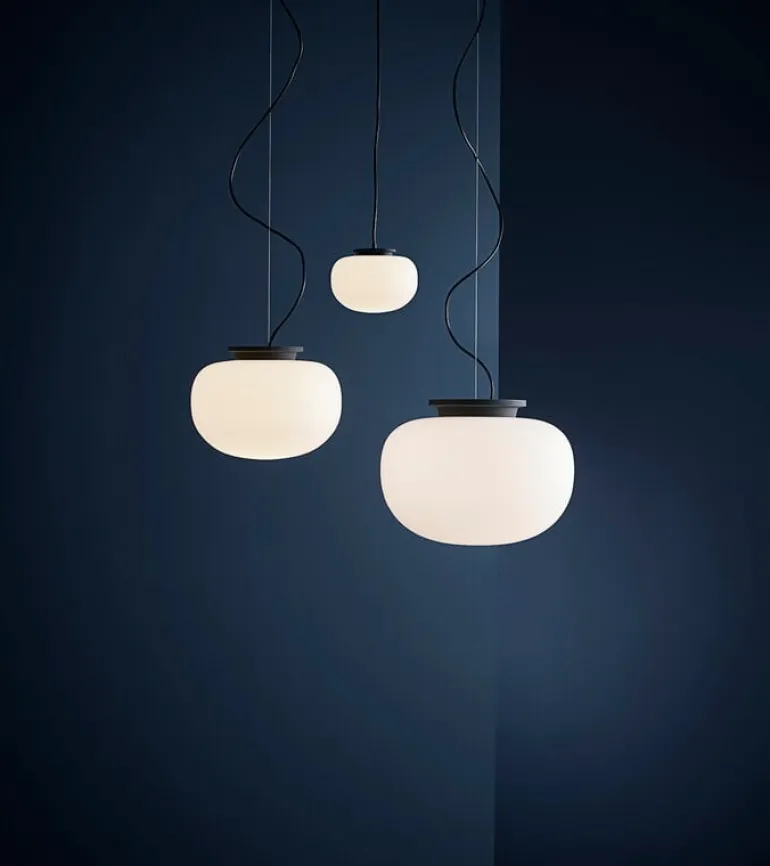 Frandsen Supernate pendant, 38 cm, white opal - black