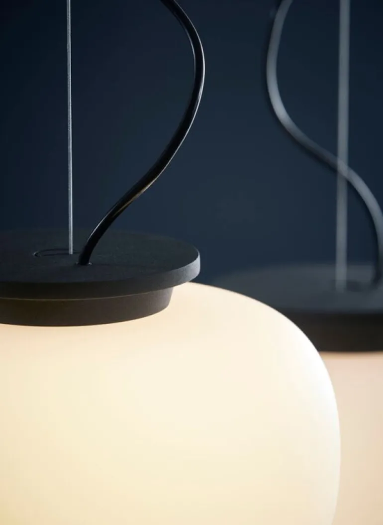 Frandsen Supernate pendant, 28 cm, white opal - black