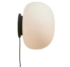 Frandsen Supernate wall lamp, 38 cm, white opal - black