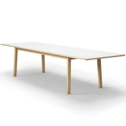 Fredericia Ana extension dining table, white - soap oak
