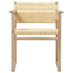 Fredericia BM62 armchair, cane wicker - oiled oak