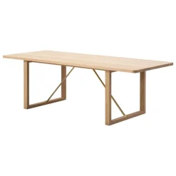 Fredericia BM67 coffee table, soaped oak - brass