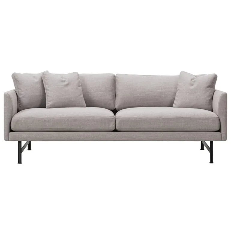 Fredericia Calmo 95 sofa, 2-seater, black steel - Sunniva 717
