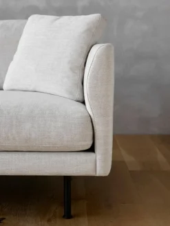 Fredericia Calmo 80 sofa, 3-seater, Ruskin 10 - black steel