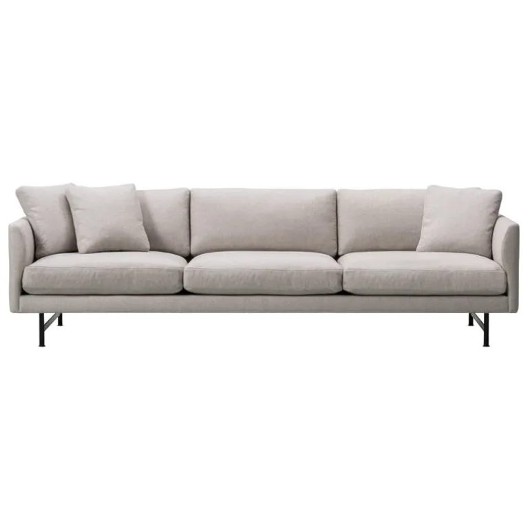 Fredericia Calmo 80 sofa, 3-seater, Sunniva 242 - black steel
