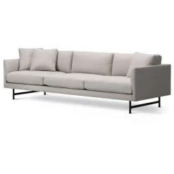 Fredericia Calmo 80 sofa, 3-seater, Sunniva 242 - black steel