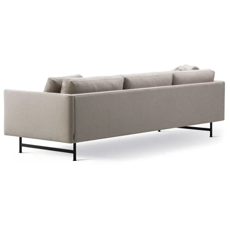 Fredericia Calmo 80 sofa, 3-seater, Sunniva 242 - black steel