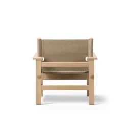 Fredericia Canvas chair w. seat cushion, soaped oak - natural canvas