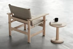 Fredericia Canvas chair w. seat cushion, soaped oak - natural canvas