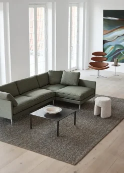 Fredericia Corona chair, brushed chrome - cognac leather