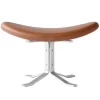 Fredericia Corona ottoman, brushed chrome - cognac leather