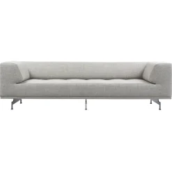 Fredericia Delphi 3-seater sofa, brushed aluminium - grey Bardal 220