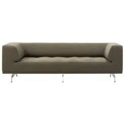 Fredericia Delphi 2-seater sofa, brushed aluminium - olive Clay 14
