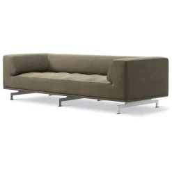 Fredericia Delphi 2-seater sofa, brushed aluminium - olive Clay 14