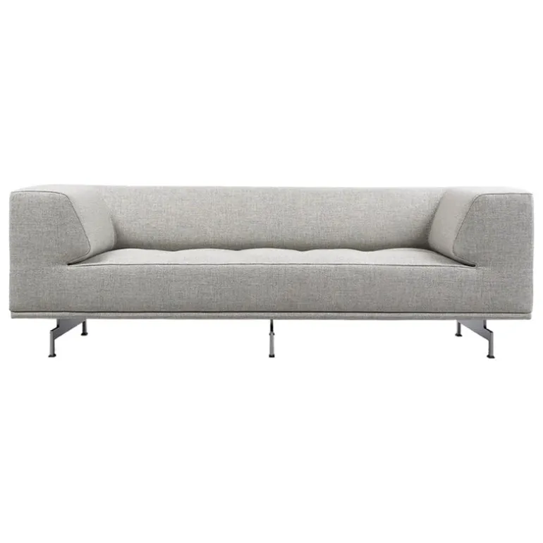 Fredericia Delphi 2-seater sofa, brushed aluminium - grey Bardal 220