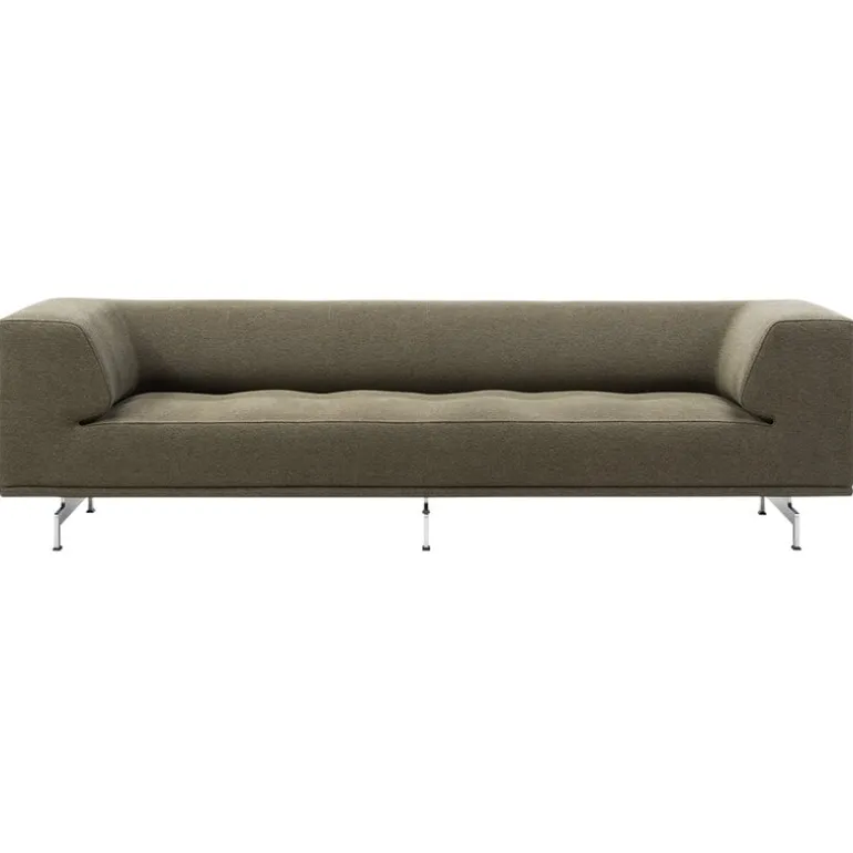 Fredericia Delphi 3-seater sofa, brushed aluminium - olive Clay 14