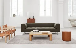 Fredericia Delphi 3-seater sofa, brushed aluminium - olive Clay 14