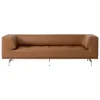 Fredericia Delphi 2-seater sofa, brushed aluminium - brown leather Max 91