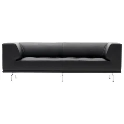 Fredericia Delphi 2-seater sofa, brushed aluminium - black leather Max 98
