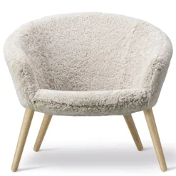 Fredericia Ditzel lounge chair,  Moonlight sheepskin - oak