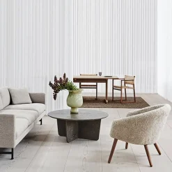 Fredericia Ditzel lounge chair, Moonlight sheepskin - walnut