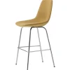 Fredericia Eyes 4 Leg barstool, brushed chrome - ochre