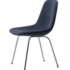 Fredericia Eyes 4 Leg chair, brushed chrome - black