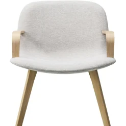 Fredericia Eyes Wood Base Lounge chair, lacquered oak - light grey
