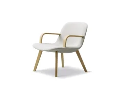 Fredericia Eyes Wood Base Lounge chair, lacquered oak - light grey