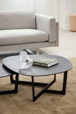 Fredericia Insula coffee table, 95 x 98 cm, black aluminium