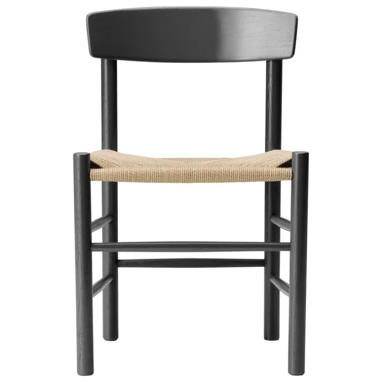Fredericia J39 Mogensen chair, black painted beech - paper cord