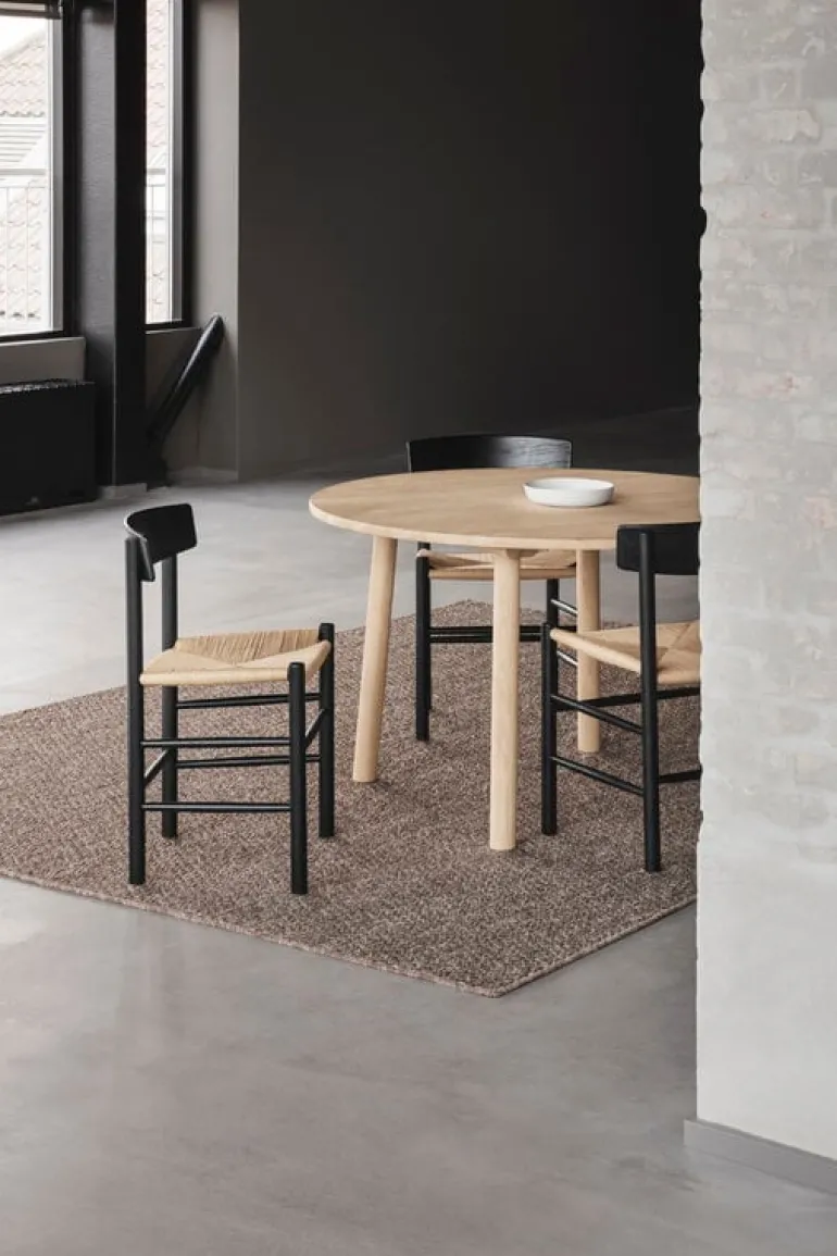 Fredericia J39 Mogensen chair, black painted beech - paper cord