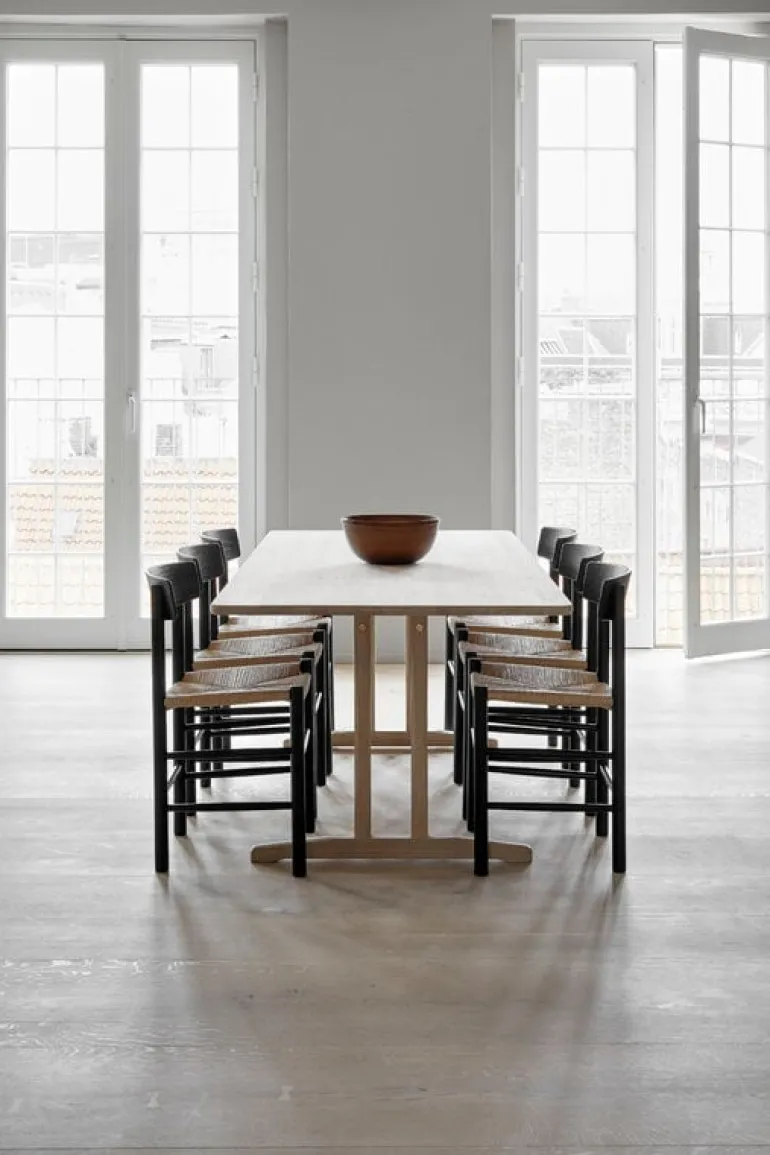 Fredericia J39 Mogensen chair, black painted beech - paper cord