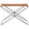 Fredericia JG folding stool, brushed steel - cognac leather