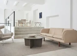 Fredericia JG folding stool, brushed steel - cognac leather