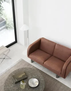 Fredericia JG folding stool, brushed steel - natural canvas