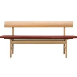 Fredericia Mogensen 3171 bench, soaped oak - burnt sienna leather