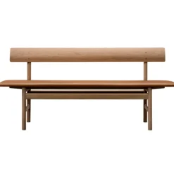 Fredericia Mogensen 3171 bench, oiled oak - Omni cognac leather