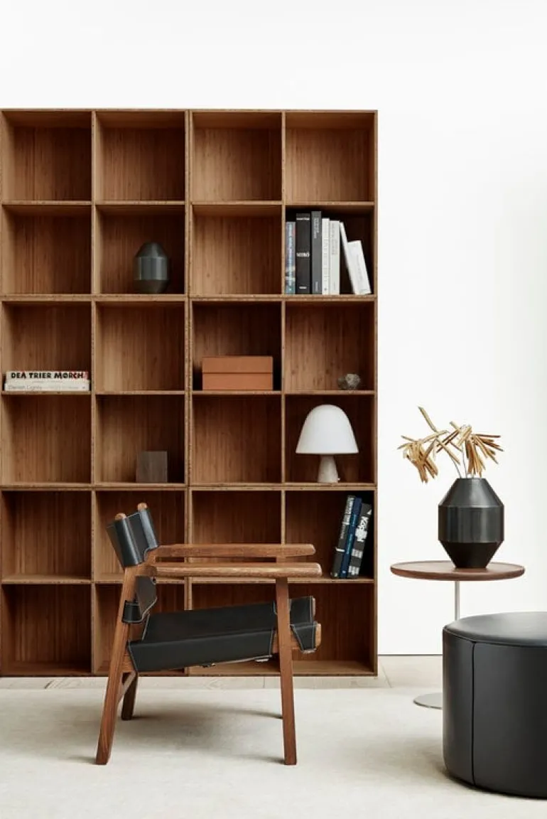 Fredericia Mono pouf 55 cm, black leather