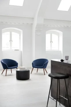 Fredericia Mono pouf 55 cm, black leather