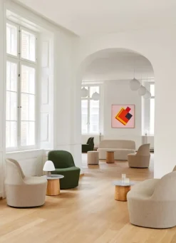 Fredericia Niveau coffee table, 45 cm, oiled ash - tundra grey