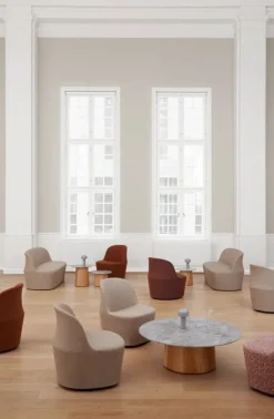 Fredericia Niveau coffee table, 61 cm, oiled ash - tundra grey