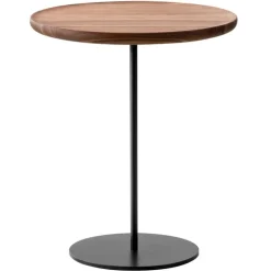 Fredericia Pal table, 44 cm, black steel - oiled walnut