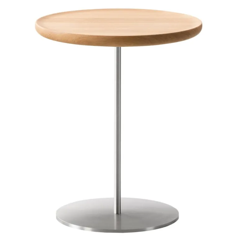 Fredericia Pal table, 37,5 cm, stainless steel - oiled oak