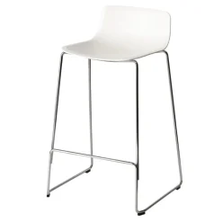 Fredericia Pato bar stool, 67 cm, white - chrome