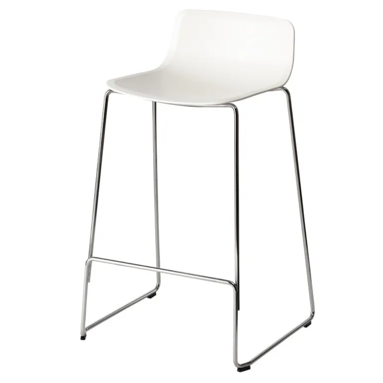 Fredericia Pato bar stool, 67 cm, white - chrome